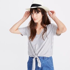 Madewell Novel Tie Front Top with Stripe